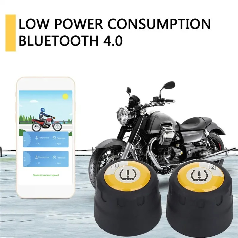 Motorcycle TPMS Sensor Tire Pressure 2 Monitoring System TPMS 2 Sensor Bluetooth 4.0 For Android /