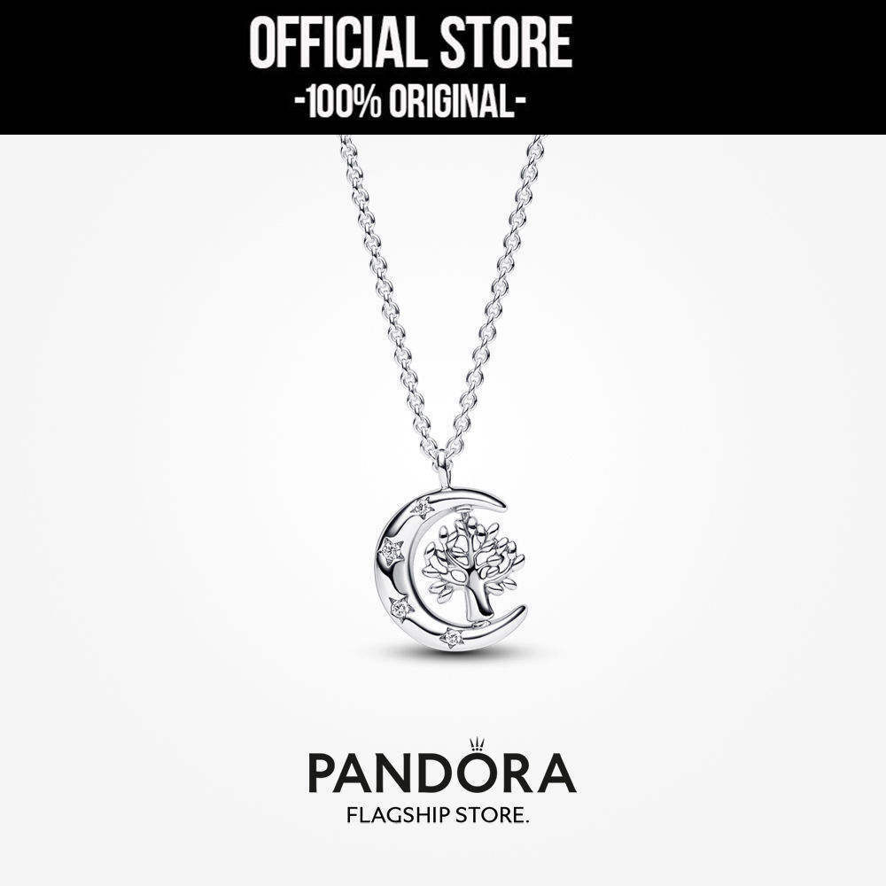 【💯สินค้าแท้💎】Pandora Moon & Spinning Tree of Life Pendant Necklace (50cm) ของขวัญ ที่ดี ที่สุด✨