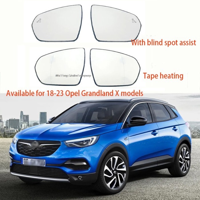 Automotive accessories for Opel Grandland X Automotive wide-angle heated mirror glass with Blind sp