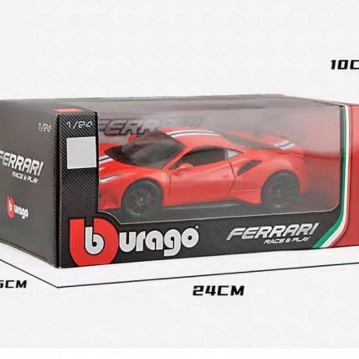 Bimeigao 1/24 Ferrari 488Pista จําลองรถรุ่นตกแต่งของขวัญต้นฉบับรถสปอร์ตรุ่น