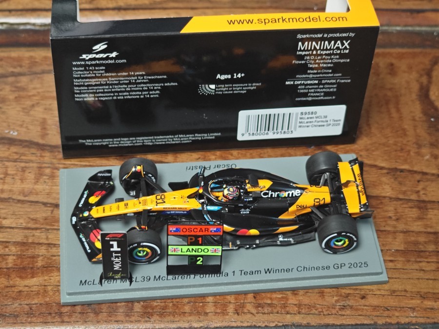 SPARK รุ่น 1/43 2025 จีน MCL39 81 #Piastri