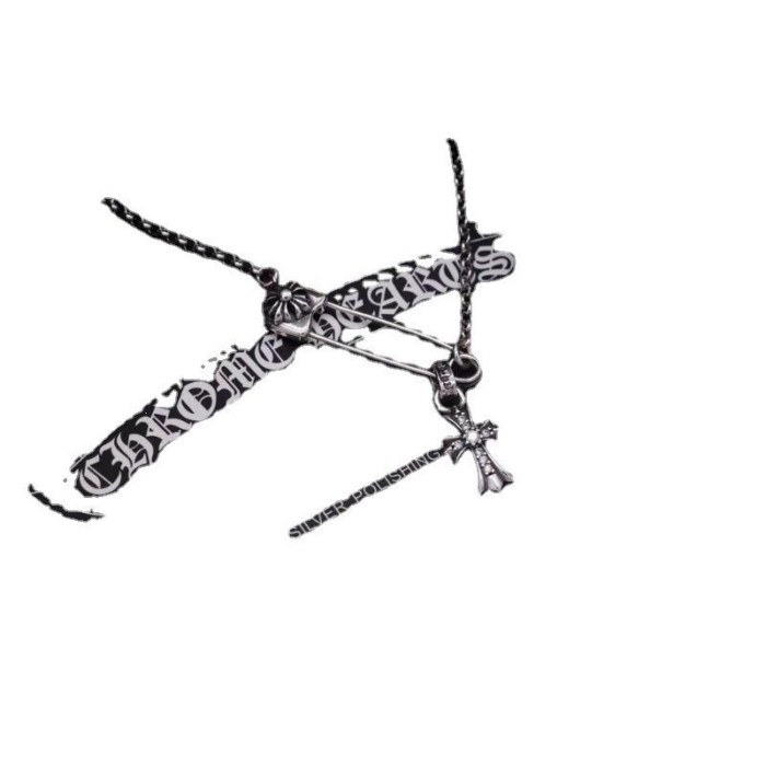 Chrome Hearts Chrome Hearts Pin Cross จี้สร้อยคอสําหรับผู้ชายและผู้หญิงส่วนบุคคลอเนกประสงค์แฟชั่น Re