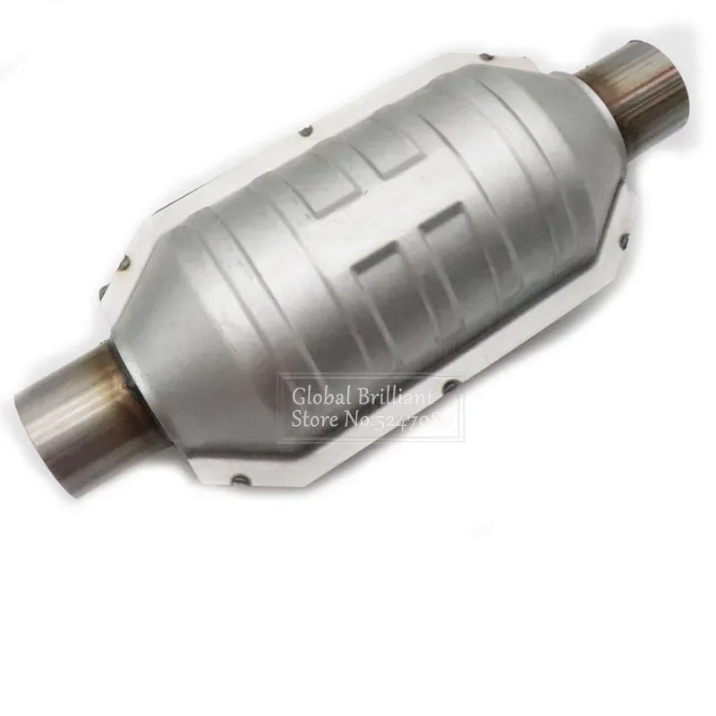 2" Inlet/Outlet Universal Catalytic Converter 400 cells High Flow With O2 Port & Heat Shield 53004