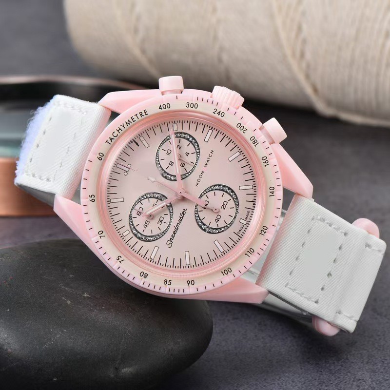 แฟชั่น แฟชั่น ❤ 2022 Shopee Men Plastic Case Watch Quartz 6-Hand Full-Function Second Running Watch 