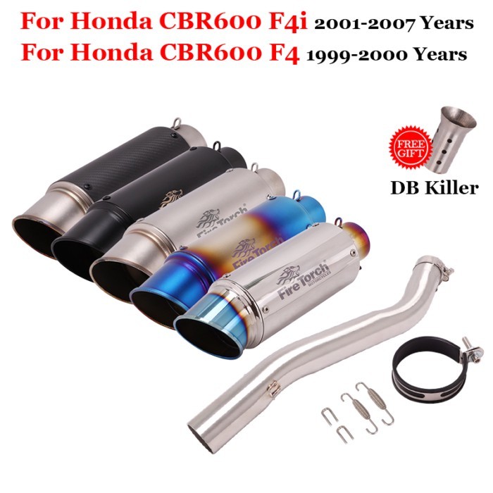 Slip On For Honda CBR600 F4 1999-2001 CBR600 F4i 2001-2007 Motorcycle Exhaust Escape Moto Middle Li