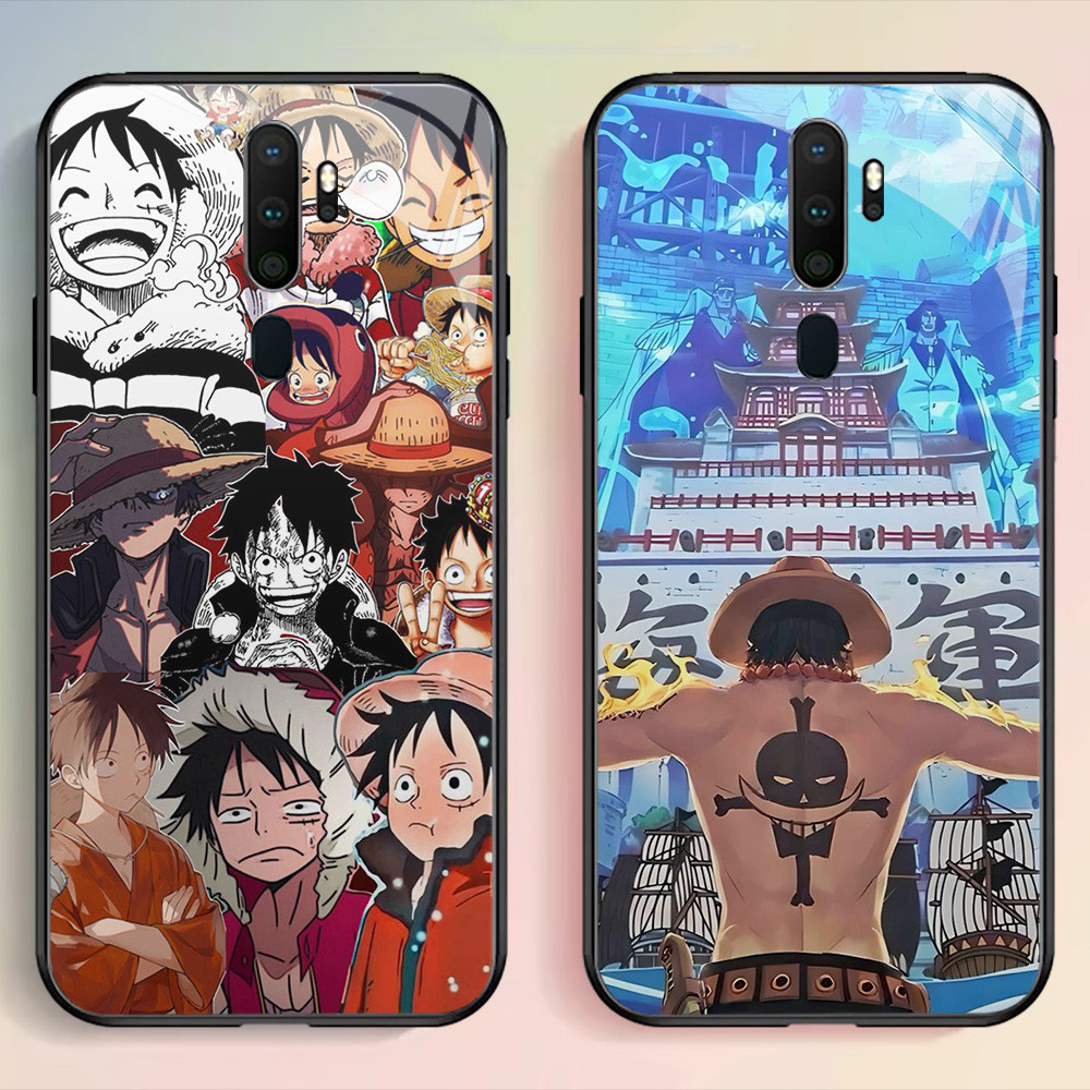 G-61 One Piece Ace HDแก้วปลอกสําหรับOPPO Reno F17 2Z 12F A9 F11 A5 2F 2020 Proกรณี