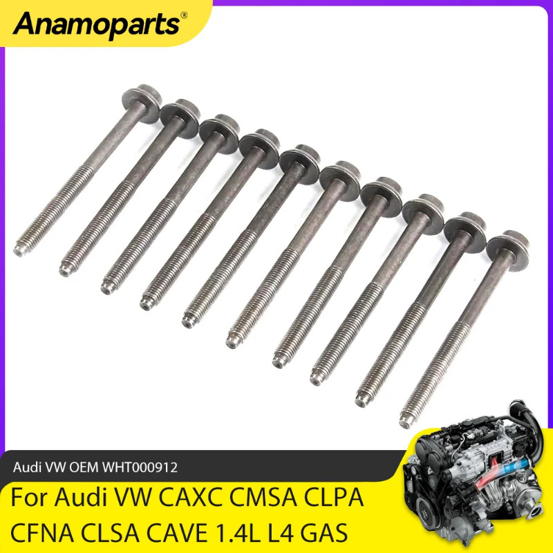 Engine Parts Cylinder Head Bolt Set Fit 1.4 L For VW Beetle Golf Jetta Passat Tiguan Audi A1 A3 S3