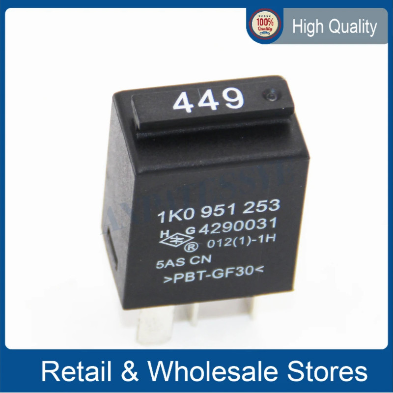 1K0951253 1K0 951 253 No 449 Horn Relay For Passat B6 B7 GOLF 6 Jetta Polo Tiguan Touran Caddy A3 F