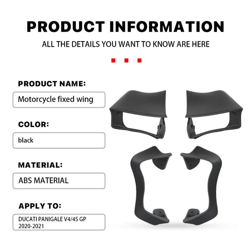 For DUCATI Panigale V4 V4S V4/V4S GP 2020-2021 motorcycle side spoiler, fixed wing kit, aerodynamic