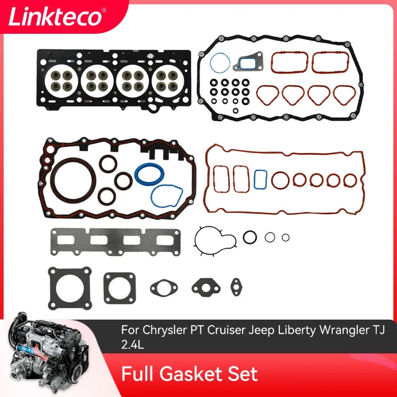 Car Engine Full Gasket Set for 2001-2010 Chrysler PT Cruiser Jeep Liberty Wrangler TJ 2.4 L L4 GAS