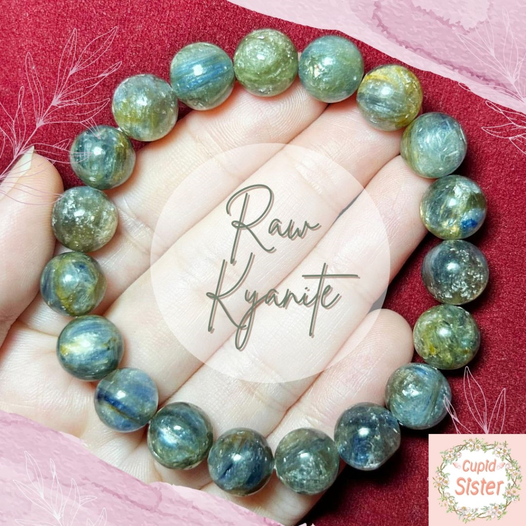 CupidSister สร้อยข้อมือหิน ไคยาไนต์ Kyanite ดิบสีธรรมชาติ เนื้อใส คละสี (20) หินปลดหนี้ หินผู้บริหา