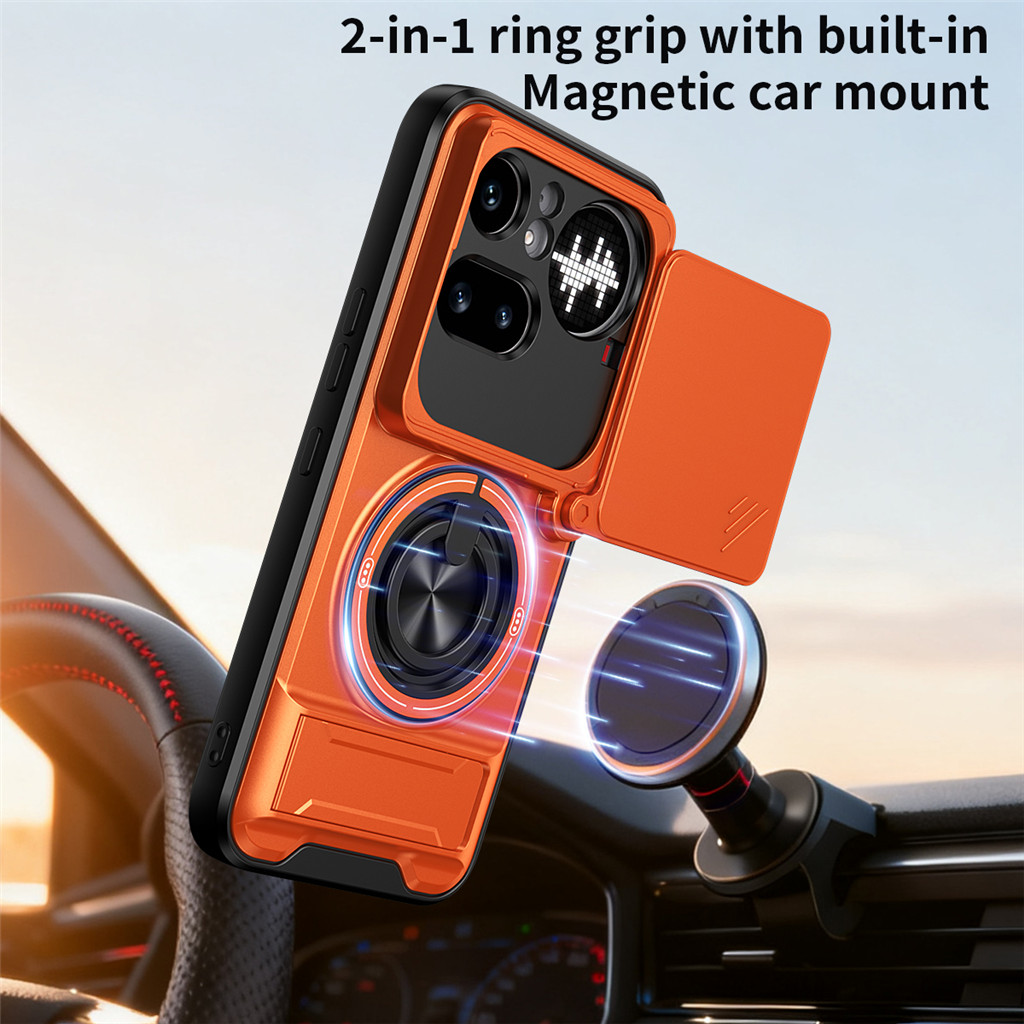 เคสสําหรับ Nothing Phone 4a 4aPro ⭐ฝาครอบโทรศัพท์แม่เหล็กแบบวงแหวนเลนส์⭐ กันกระแทก Shell Bracket Car