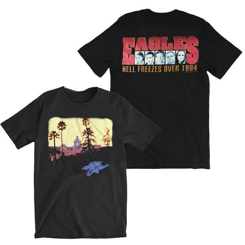 เสื้อยืดแบบคล่องตัว Eagles Hotel California ฉบับที่ระลึกปี 1994 สำหรับแฟนเพลงวง Eagles และใช้ได้ทั้ง