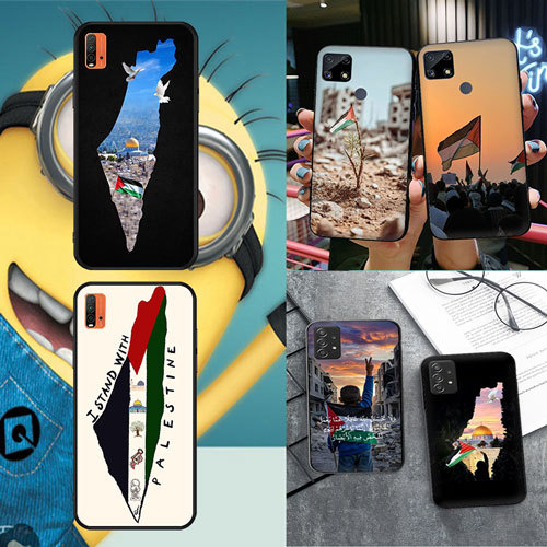 นุ่มสีดํา Samsung Galaxy A81 A82 A91 M20 M30S M21 M31 M51 A57 A37 S25 FE ธงของ Palestine3 เคสโทรศัพท