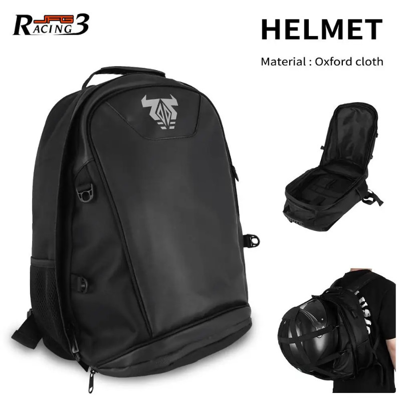 Motorcycle Helmet Backpack 70L Waterproof Oxford Textile With USB-charge Port For Travelling Campin
