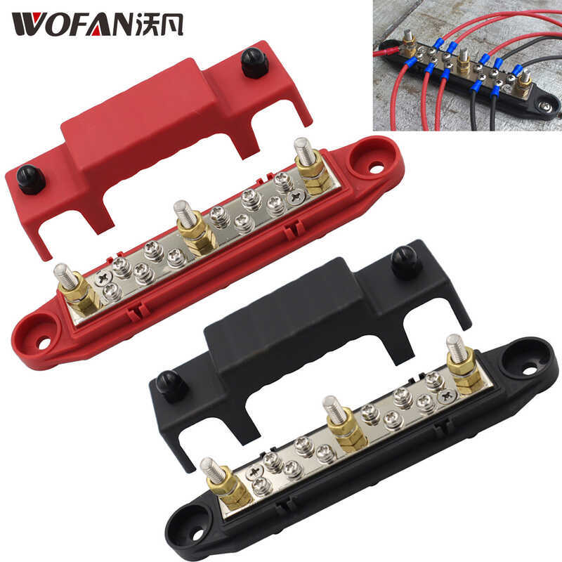 RV เรือ Busbar 150A High Current Terminal สายไฟเสา M6 Stud Distribution Block Busbar