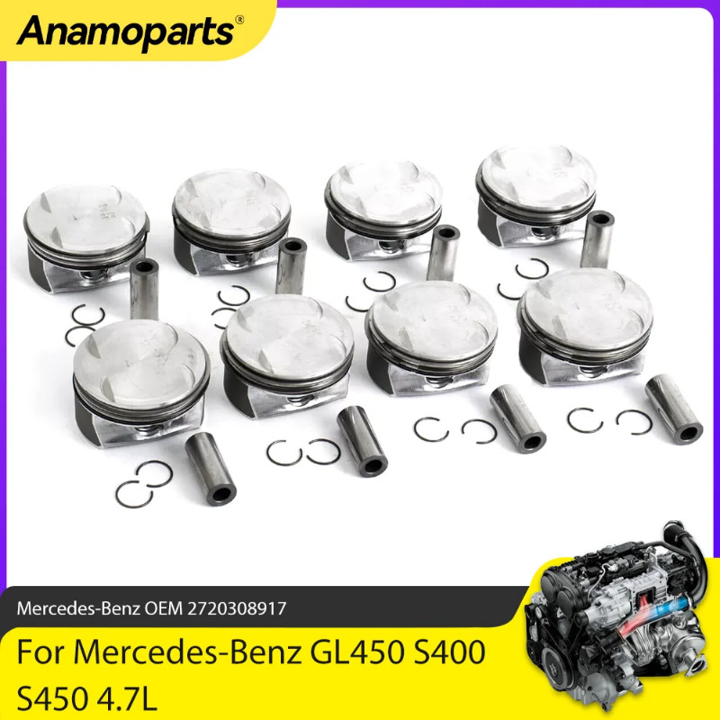 Engine Parts Pistons Rings Set Fit 4.7 5.5 L For Mercedes-Benz GL550 S550 G500 GL450 S400 S450 X164