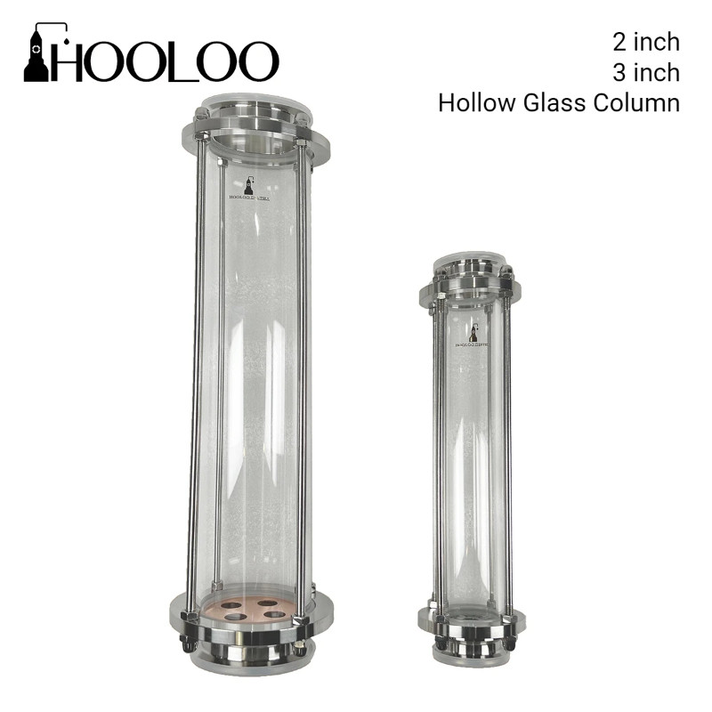 HOOLOO Glass Hollow Column Distillation Accessories 2 Inches 3 Inches Hollow Column Food Grade High