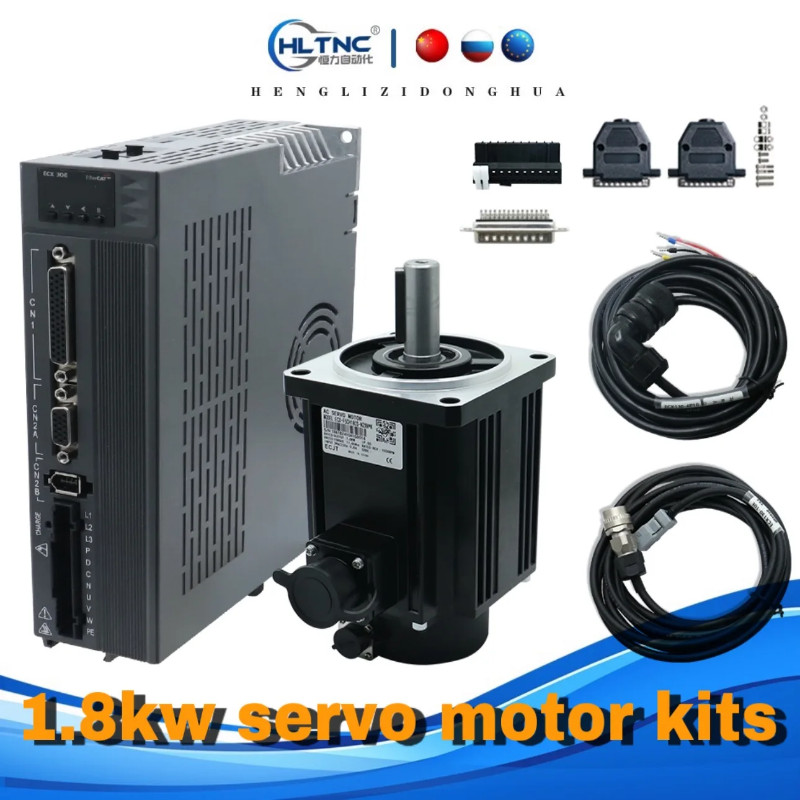 HLTNC 110 ASG M06030 1800w 1.8KW 6Nm 6.8A Ac Servo Motor Kit Supports EtherCAT + ECX-30EL18 Driver