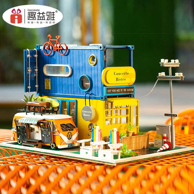 สนุก Yiya diy Hut Creative คอนเทนเนอร์รุ่น Hut ไม้ Hand-Assemble Building Villa Art Hut