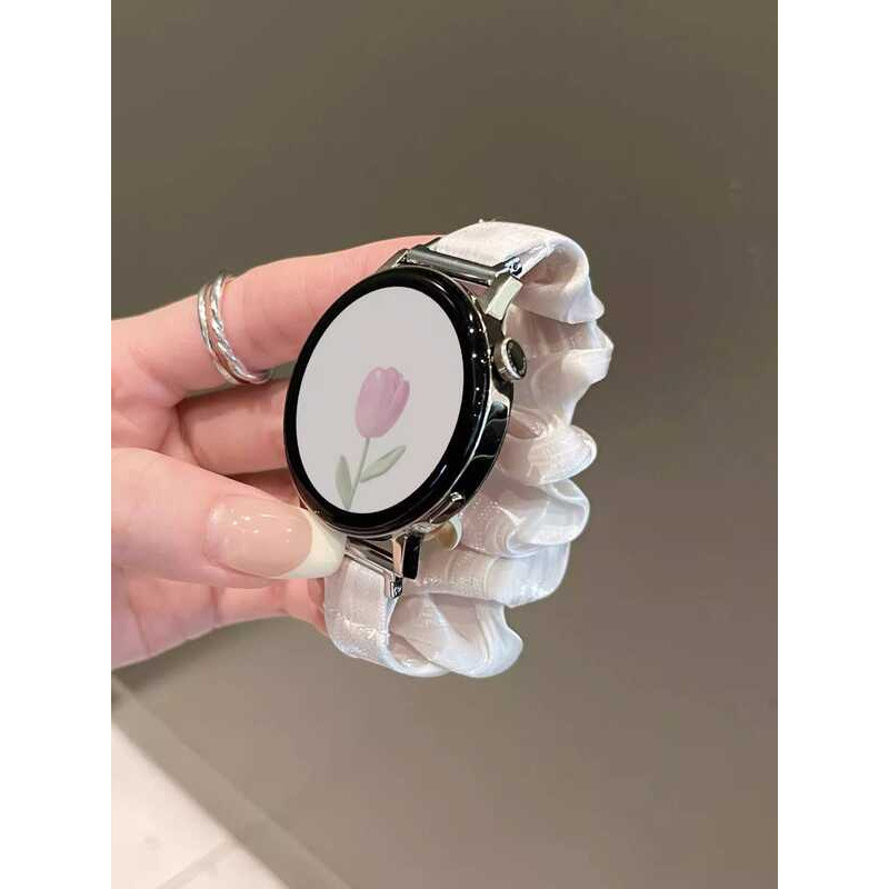 ฤดูร้อนภาษาฝรั่งเศสคํายืดหยุ่นผม Tie สายคล้องคอเหมาะสําหรับ Huawei GT5 นาฬิกา GT4Watch3gt3GT2 Breath