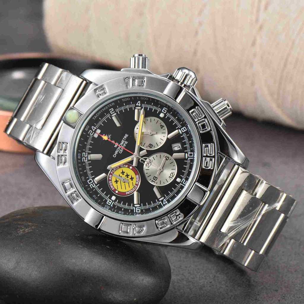 Hot Style Mens Six-Hand Full-Function Quartz Watch Steel Band Belt Chronograph Watch Watch 3f1