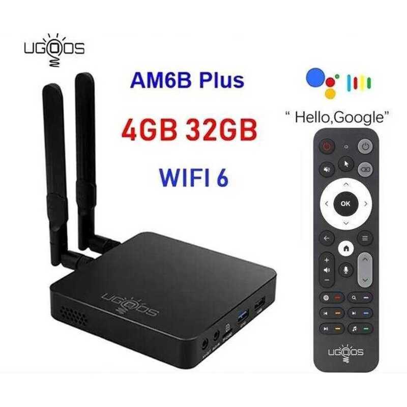 ▥ Ugoos Am6b Plusกล่องทีวีandroid 9 Amlogic S922x-J Wifi6 4Gb 32Gb Set Top Box 2.2Ghz LPDDR 4K
