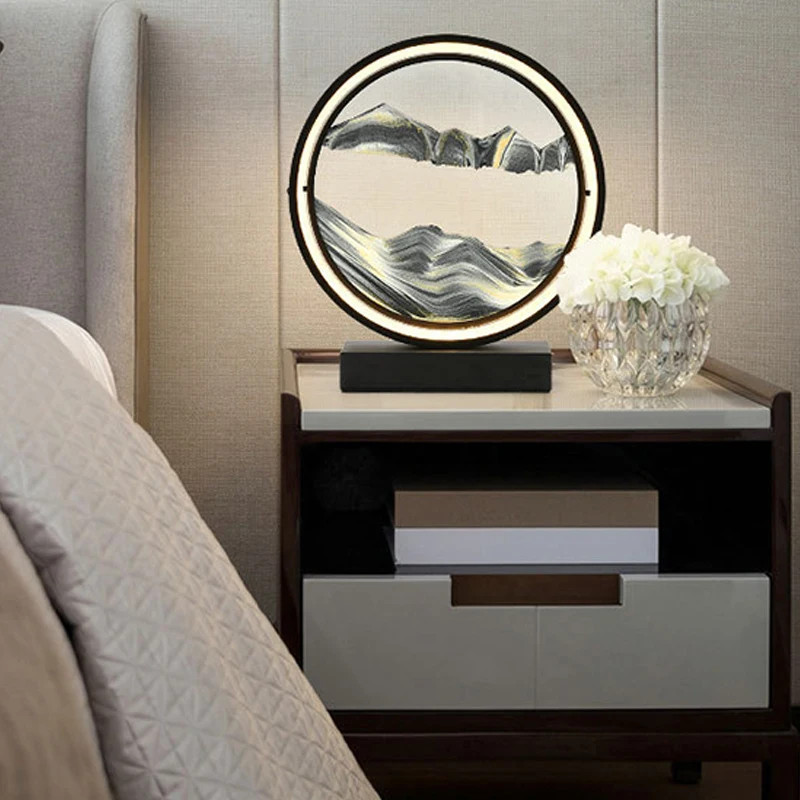 Art Sandscapes Quicksand Desk Lamp LED Desk Lamp Sand Painting Art Painting, USB Cable Control 360°