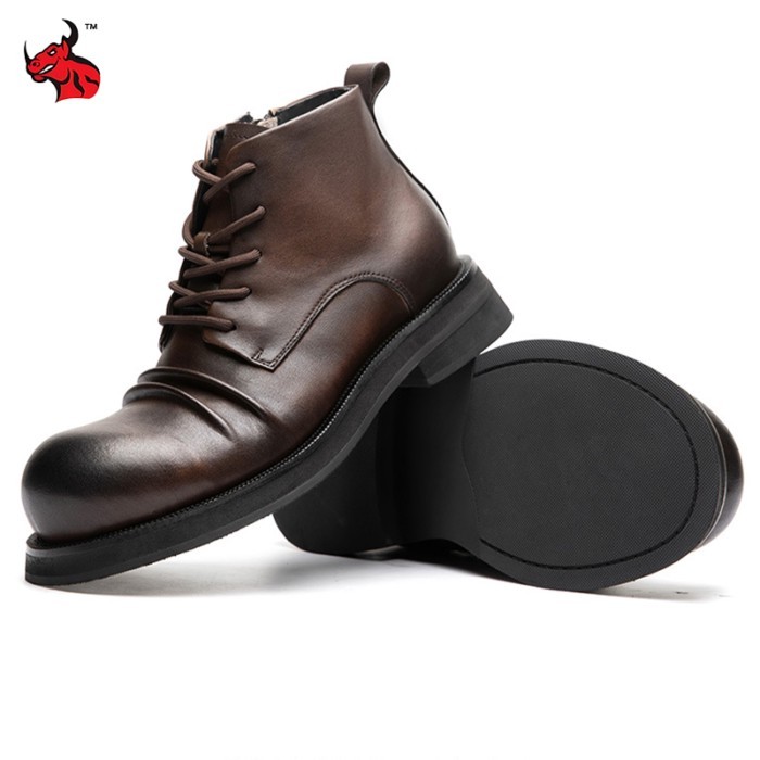 Motorcycle Boots Motorbike Ankle Boots High Top Moto Racing Boots Botas Para Moto Retro Round Toe L