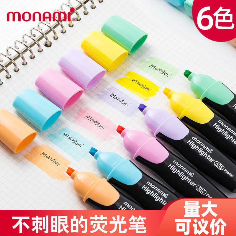 เกาหลี monami monami Fluorescent Marker ปากกา Graffiti สีสันสดใส monami 6020Highlighter604