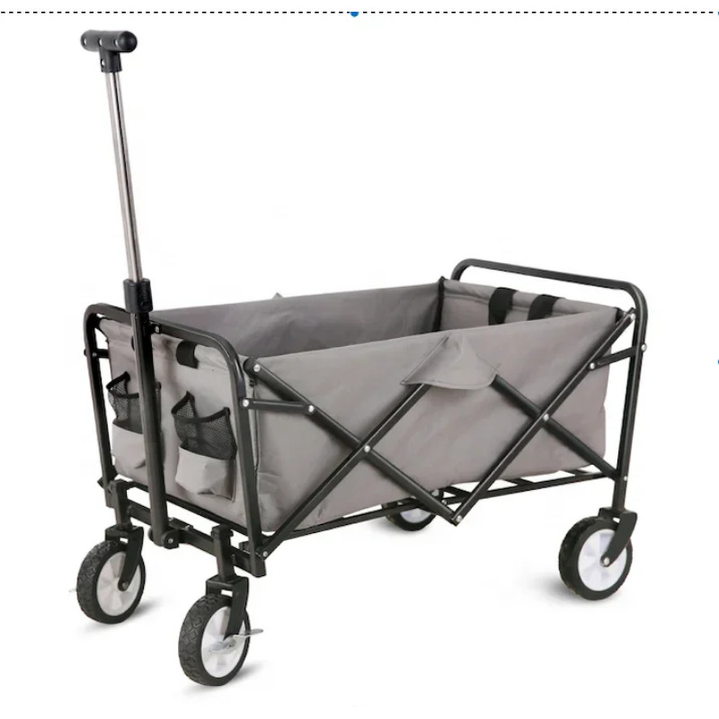Stock Europe Supermarket Hot Sell Mini Camping Trolley Folding Wagon Carts Foldable Outdoor Utility