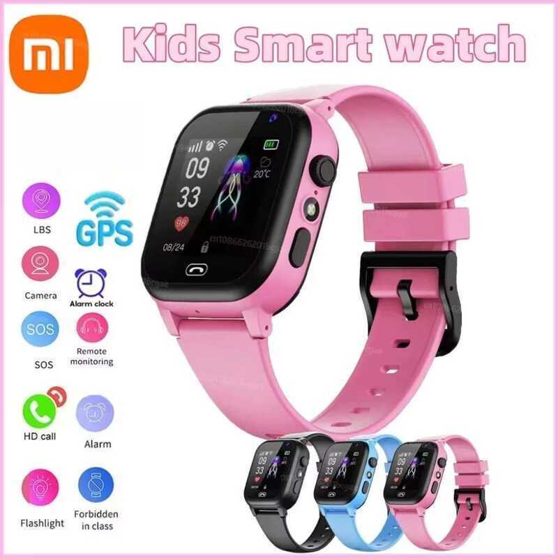 ❥ Xiaomi Kids สมาร์ทวอท์ช SOS ตําแหน่ง GPS วิดีโอคอลซิมการ์ดเด็ก Smartwatch กล้องกันน้ําอัพเ