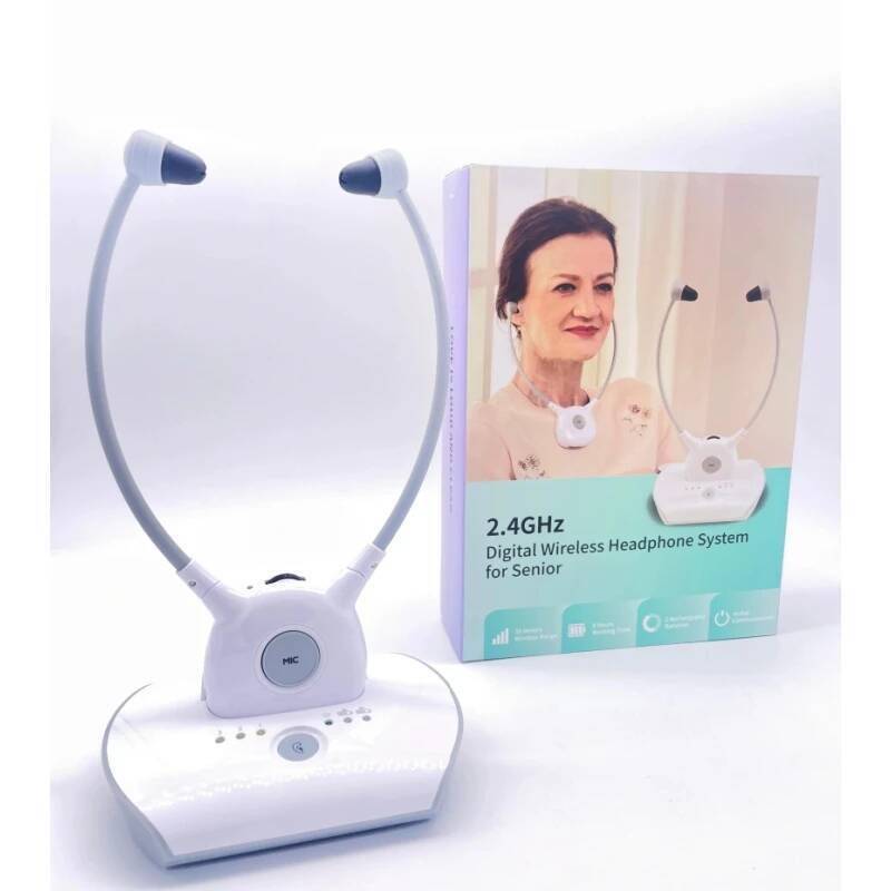 ARTISTE APH100 หูฟังไร้สายสําหรับทีวี, ระบบชุดหูฟังฟังทีวี 2.4GHz สําหรับเครื่องขยายเสียงอาวุโส