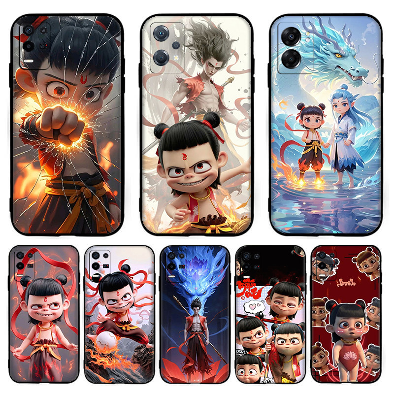 Anime Ne ZhaBirth of the Demon Child สําหรับ Realme 9 Pro Plus 8S 8i 9i C2 TPU นุ่มสีดําป้องกันกรณี