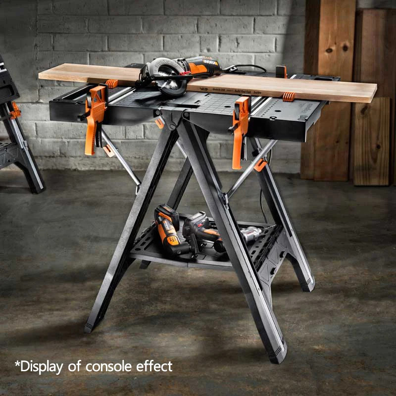 WX051 Workbench Multifunctional Folding Woodworking Table DIY Portable Household Mobile Workbench B