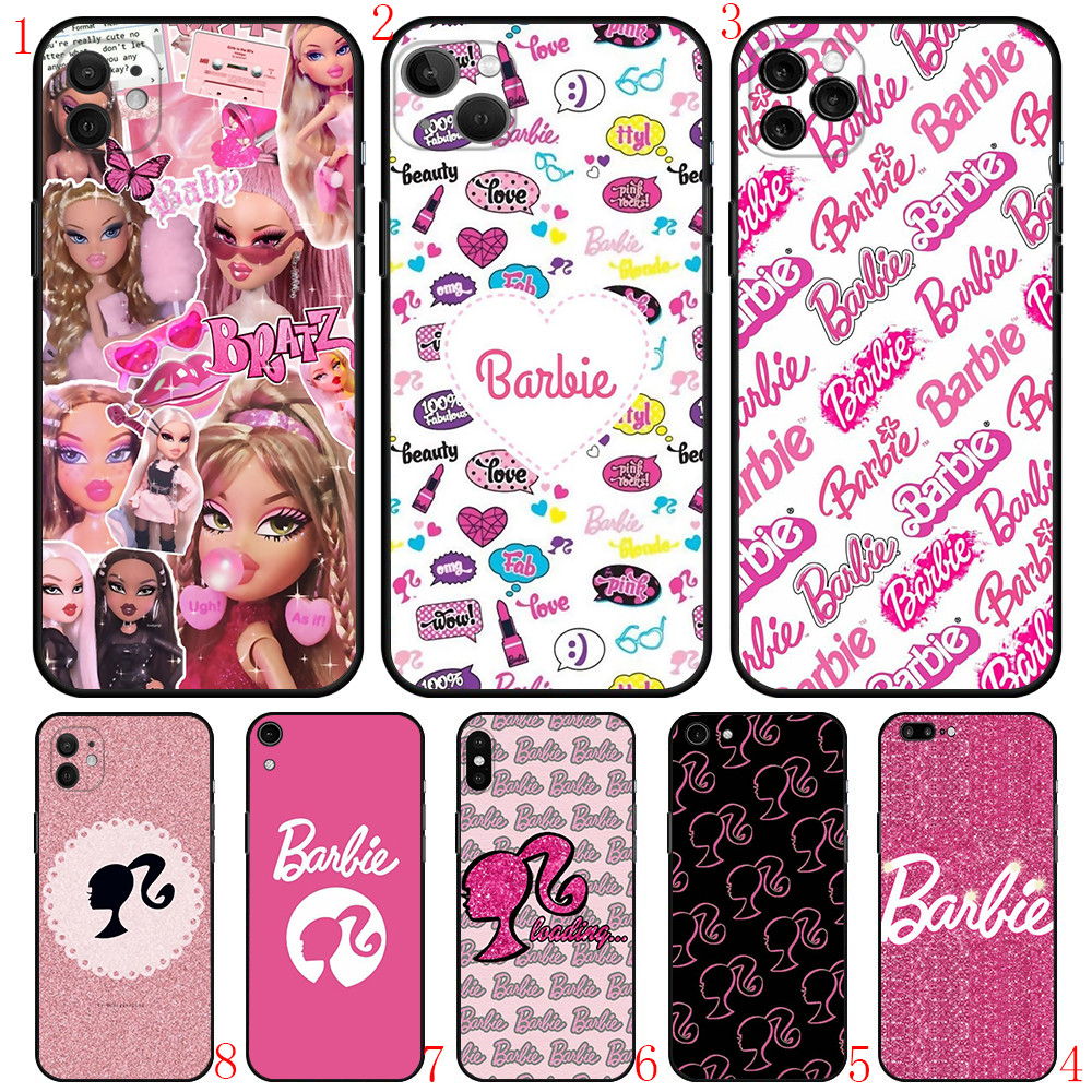 IPhone 12 13 Mini 12 Pro Max 13 14 Pro Max 14 Plus 17 air P1 B.arbie Anime Soft เคสโทรศัพท์สีดํา