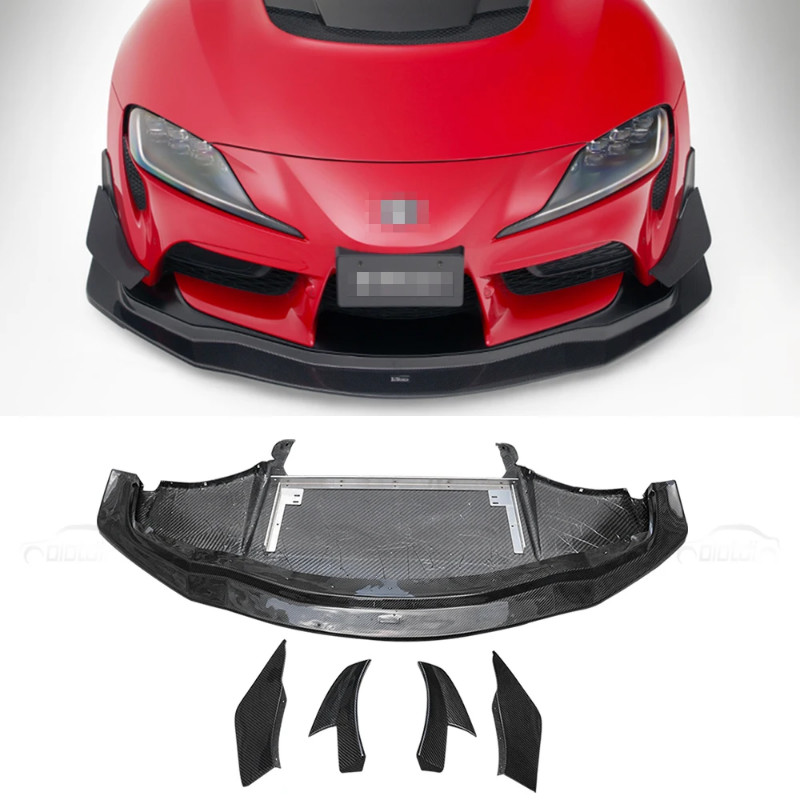 Carbon Fiber VRS Front Bumper Lip Spoiler With Side Splitter Canards Trims For Toyota Supra A90 A91