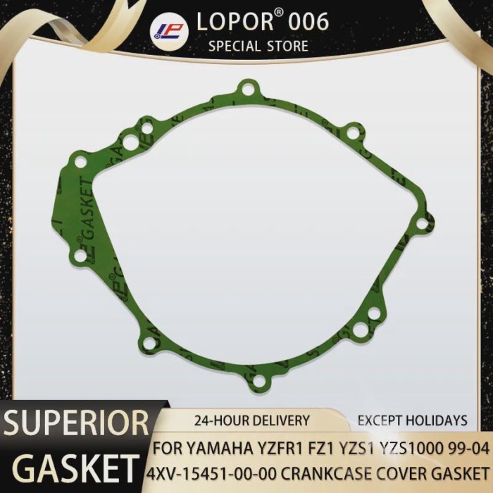 LOPOR Motorcycle Engine Crankcase Cover Gasket Seal For YAMAHA YZF-R1 1998-2003 FZ1 2001-2005 5PW-1