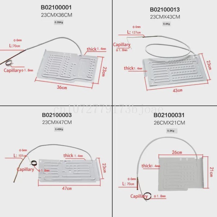 refrigerator evaporator flat plate  freezer cooling plate fridge  fridge evaporator with capillary