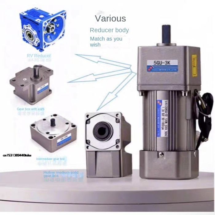 DiscountNEW 5GU-3K-180K 120W Speed Control Motor AC Single-phase 220V With Gearbox Speed Regulator