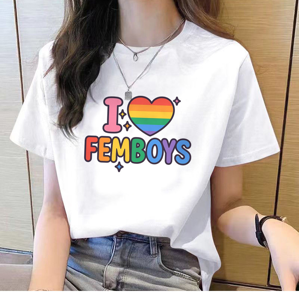 Femboy เสื้อยืด femme vintage เสื้อยืดน่ารัก goth cutecore party แฟชั่นเกาหลี y2k