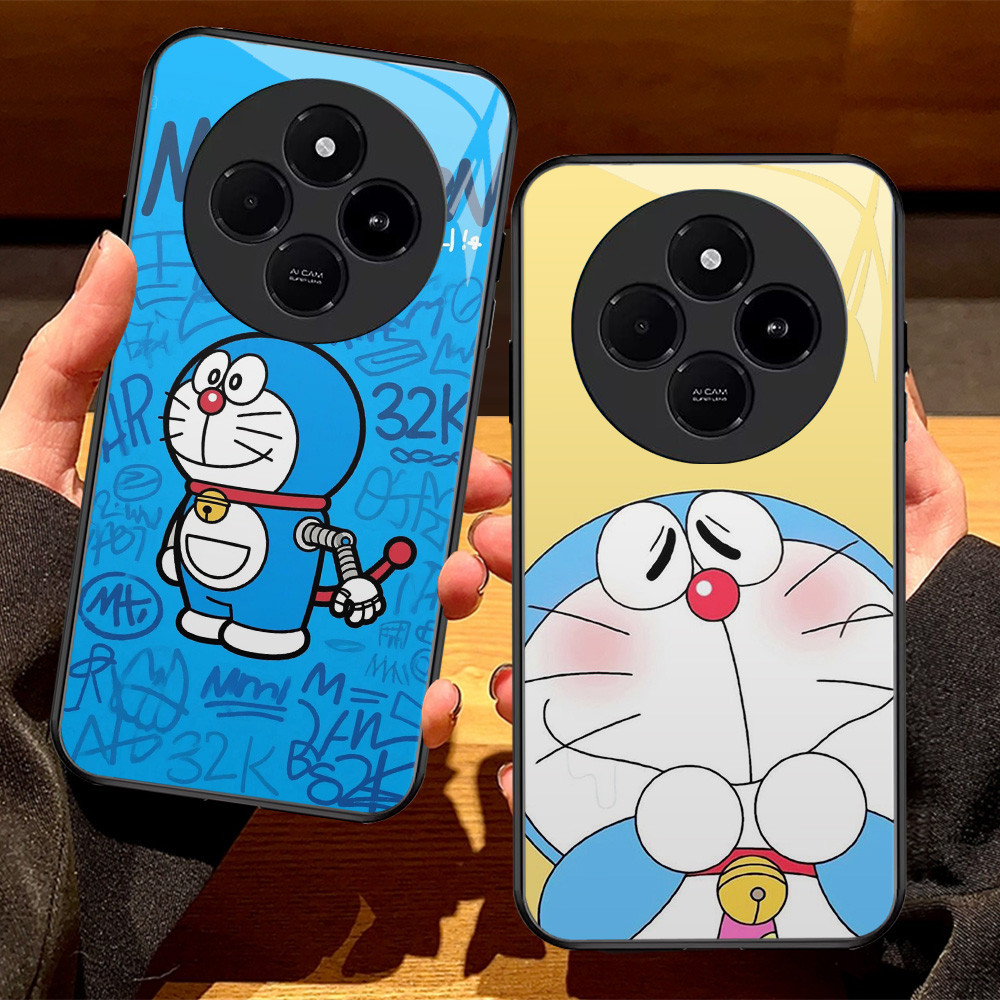 G-27 Doraemon HD Glass Casing สําหรับ Xiaomi POCO X3 NFC C3 C75 C31 Pro Case