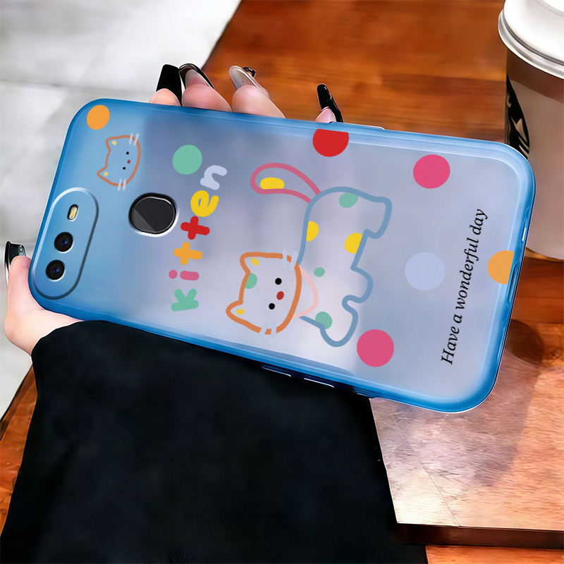 เหมาะสําหรับ OPPO A5S A12 A7 F9 PRO เคสโทรศัพท์ใหม่ matte โปร่งใสแมวรูปแบบ anti drop เคสโทรศัพท์ MSTC06