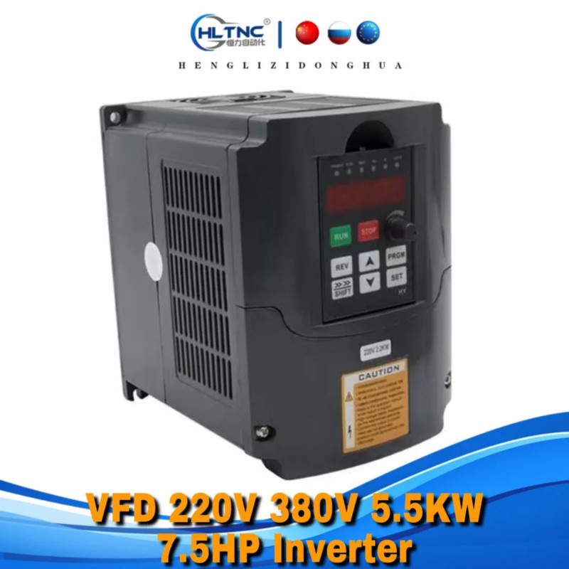 VFD 220V 380V 5.5KW 7.5HP Variable Frequency Drive CNC Motor Inverter Converter for Spindle Motor S