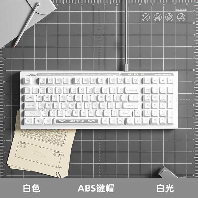 HP K300 Gaming Keyboard Mechanical Feel Office สไตล์มินิมอล 98-Key Portable Light Tone Wired Key Gam