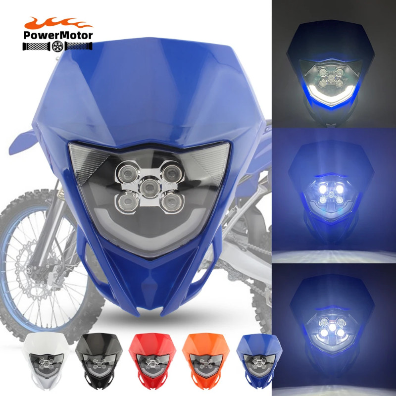 Motorcycle LED Headlight Plate for Yamaha WR YZ 250 450 Parts Headlamp Fairing Dirt Bike Supermoto