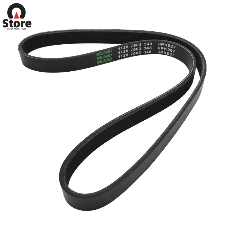 11287603348 6PK987  Auto Parts Engine Drive Serpentine Belt for BMW B48 N20 N13 N47 F20 F21 F30 F31