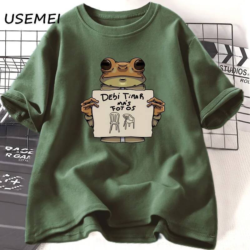 ตลกกบ Dtmf เสื้อยืด Causal Debi Tirar Mas Fotos พิมพ์ Tshirt ผ้าฝ้ายแขนสั้น O คอ Tee เสื้อชายเสื้อผ้