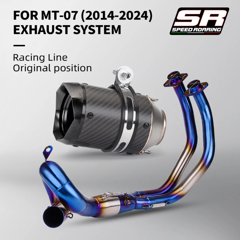 Motorcycle Full ExhaustSystem Slip On For MT07 mt-07 2014-2023 Motorcycle Muffler Exhaust Pipe