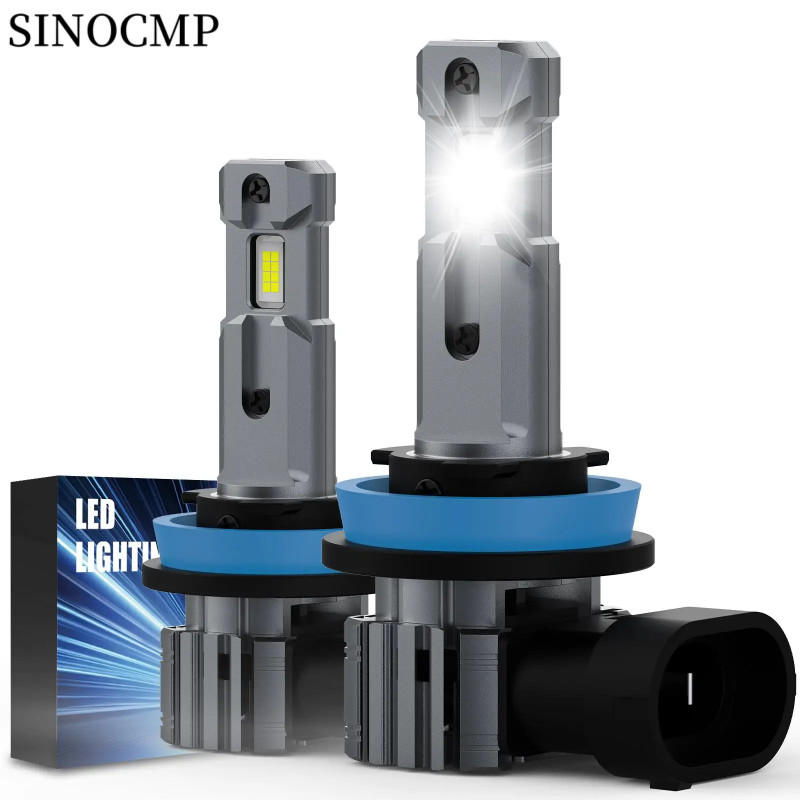 2pcs HLC5F H11 LED Headlight Bulbs Brighter Wireless Headlight Bulbs 20000LM 6500K Mini Headlight B